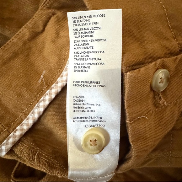 Maeve Anthropologie The Junie High-Rise Flare Pants Utility Linen Size 8 - Picture 13 of 13